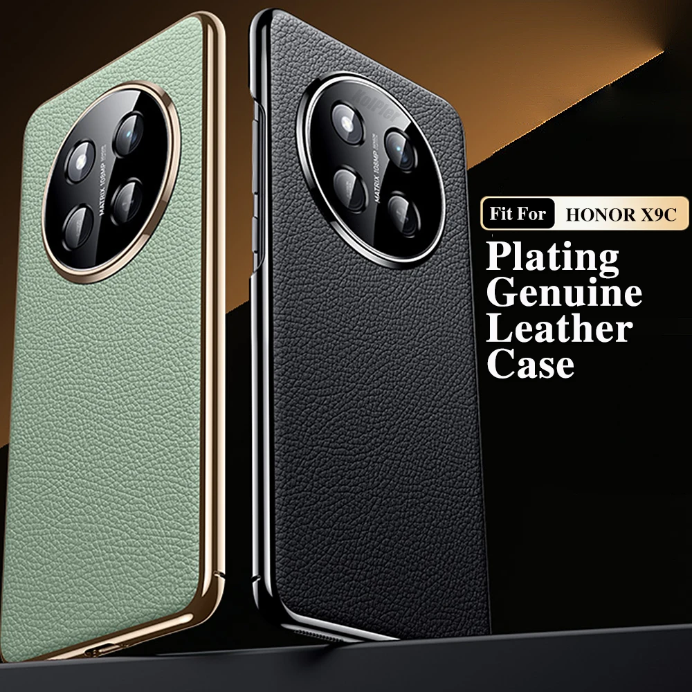 Original Leather Case For HONOR X9C / X60PRO Plating Genuine cowhide Lichee Pattern Lens Protection Shockproof Hard Phone Cover
Original Leather Case For HONOR X9C / X60PRO Plating Genuine cowhide Lichee Pattern Lens Protection Shockproof Hard Phone Cover