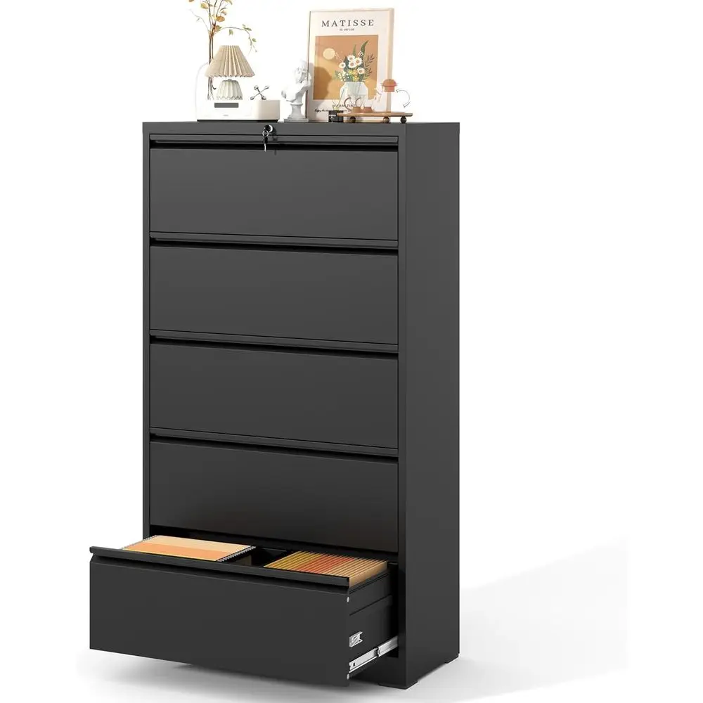 Drawer Lateral File Cabinet with Lock, Black Metal Lateral Filing Cabinet for Home Office, Steel Wide Filing Cabinets for Lette
Drawer Lateral File Cabinet with Lock, Black Metal Lateral Filing Cabinet for Home Office, Steel Wide Filing Cabinets for Lette