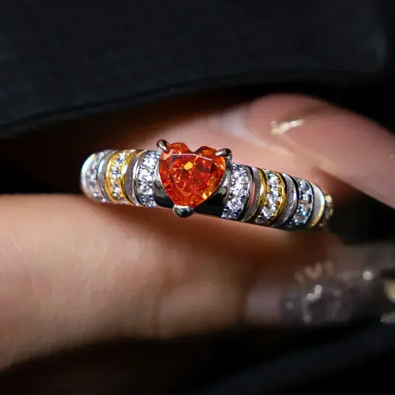 Classic Vintage Orange color gemstone Heart rings for women silver 925 chic Light Luxury Engagement Ring charms Jewelry Gift
Classic Vintage Orange color gemstone Heart rings for women silver 925 chic Light Luxury Engagement Ring charms Jewelry Gift