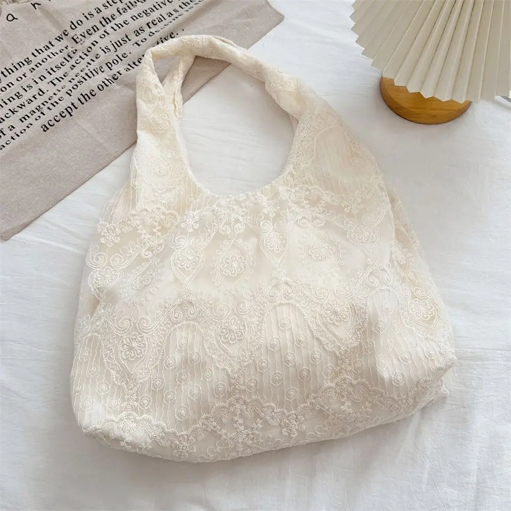 Fashion Lace Cloth Floral Shoulder Bag Handheld Portable Lace Handbag Large Capacity Underarm Bags for Women
Fashion Lace Cloth Floral Shoulder Bag Handheld Portable Lace Handbag Large Capacity Underarm Bags for Women