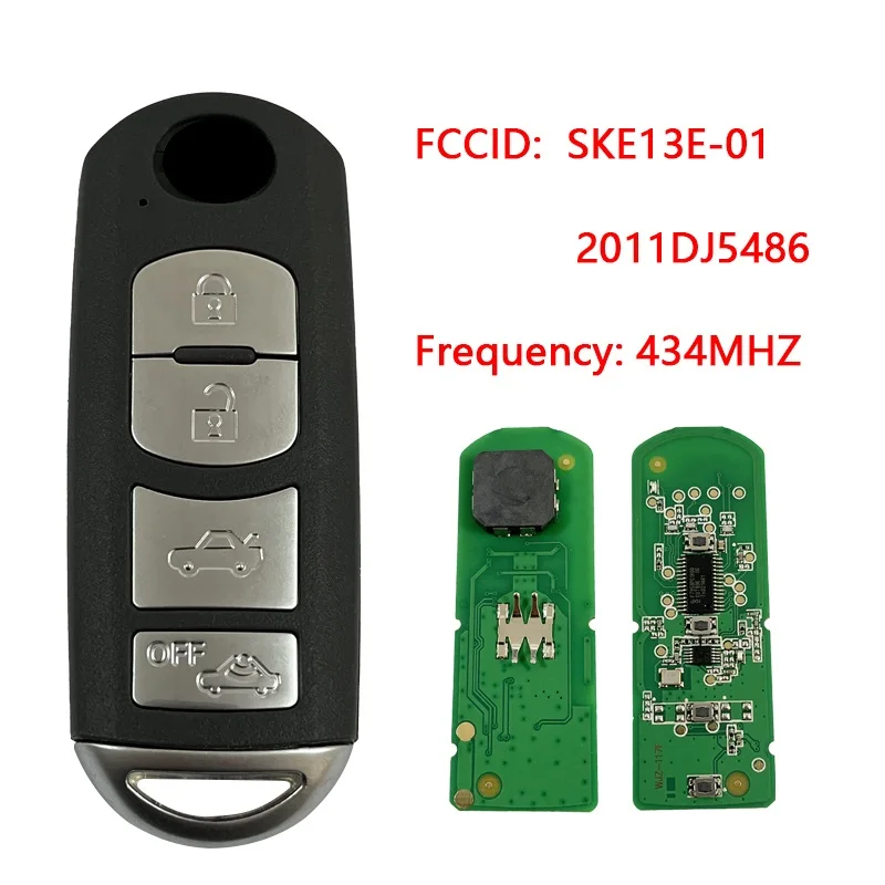 CN026017 Aftermarket 4 Button For Mazda SKE13E-01 Smart key 434Mhz With Mitsubishi System
CN026017 Aftermarket 4 Button For Mazda SKE13E-01 Smart key 434Mhz With Mitsubishi System
