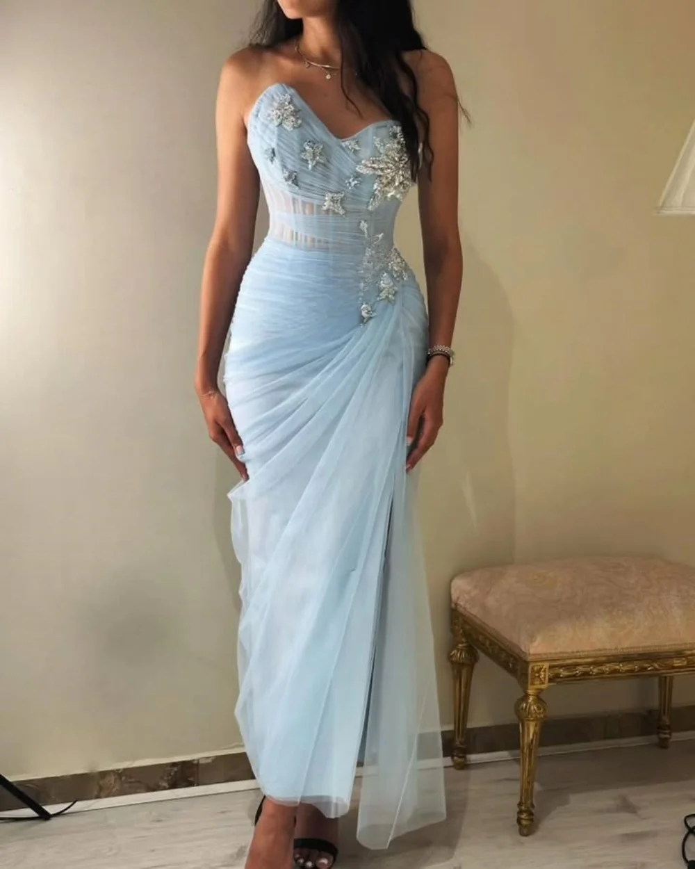 Customized High Quality Fashion Tulle Rhinestone Beading Mermaid Sweetheart Ankle Length Dresses Bespoke Occasion Dresses Sexy
Customized High Quality Fashion Tulle Rhinestone Beading Mermaid Sweetheart Ankle Length Dresses Bespoke Occasion Dresses Sexy
