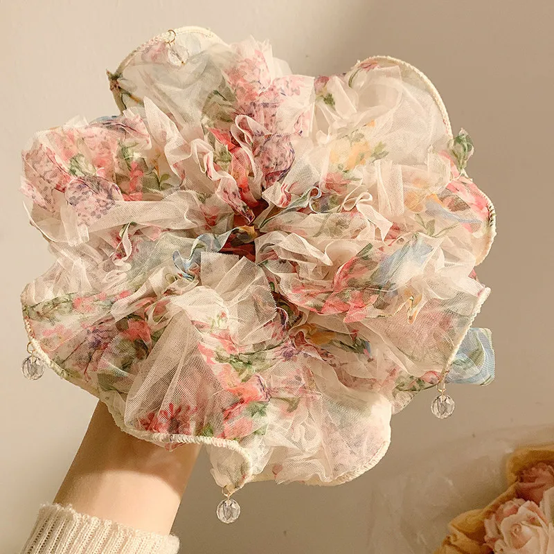 Premium Pink Floral Mesh Scrunchie Oversized Detailed Fabric Hair Ring for High Bun Women Soft Comfortable Hair Tools
Premium Pink Floral Mesh Scrunchie Oversized Detailed Fabric Hair Ring for High Bun Women Soft Comfortable Hair Tools