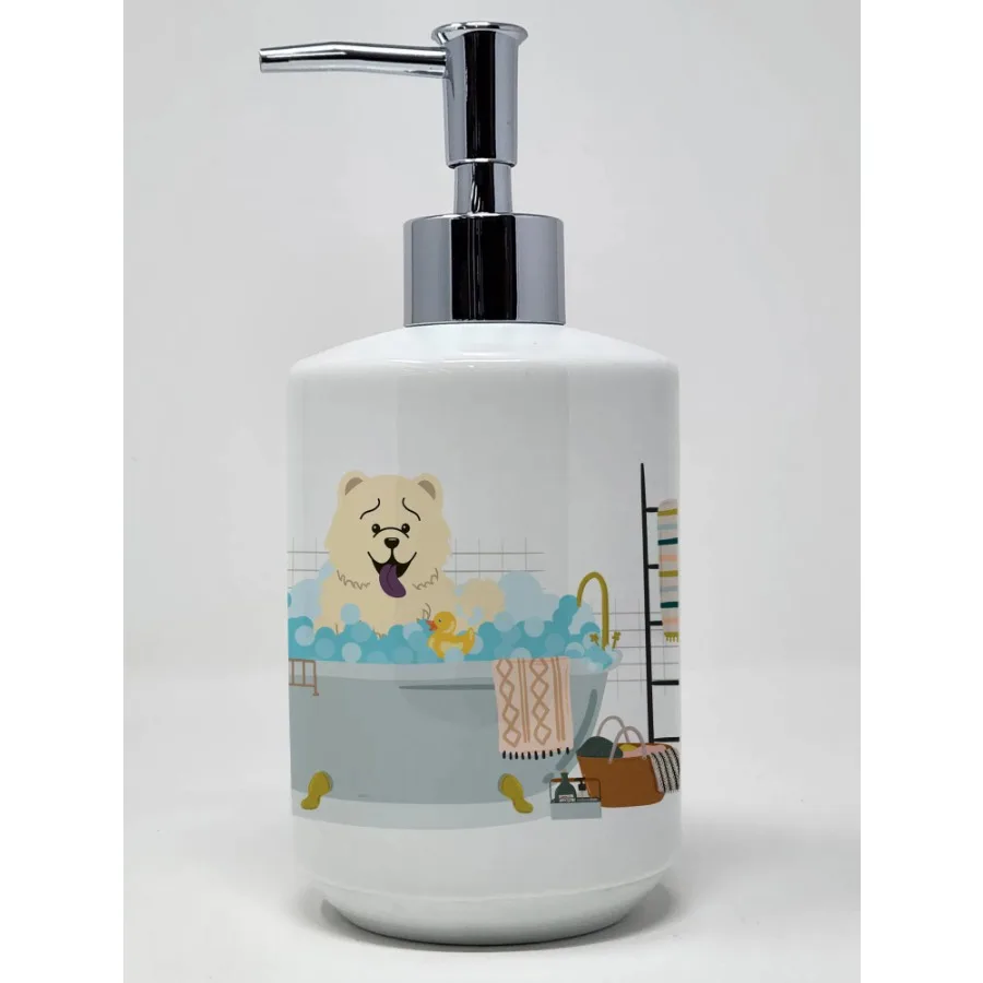 White Chow Chow in Bathtub Ceramic Soap Dispenser Hand Soap Dispenser Pump Bottles for Bathroom Kitchen Empty Refillable Liquid
White Chow Chow in Bathtub Ceramic Soap Dispenser Hand Soap Dispenser Pump Bottles for Bathroom Kitchen Empty Refillable Liquid
