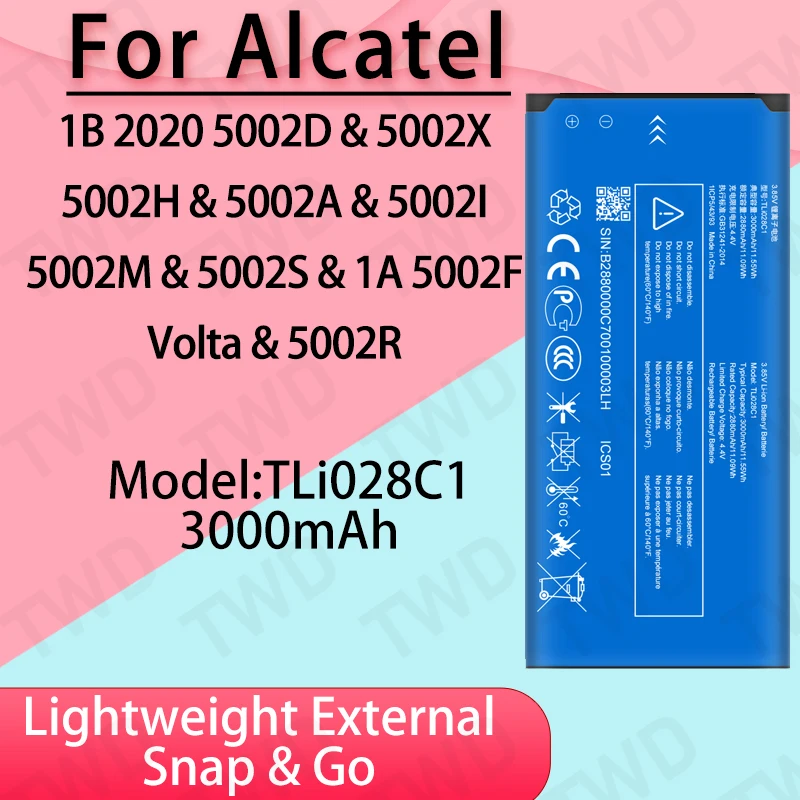 Батарея TLi028C1 большой емкости для Alcatel 1B 2020/5002D/5002X/5002H, новые высококачественные аккумуляторы
Батарея TLi028C1 большой емкости для Alcatel 1B 2020/5002D/5002X/5002H, новые высококачественные аккумуляторы