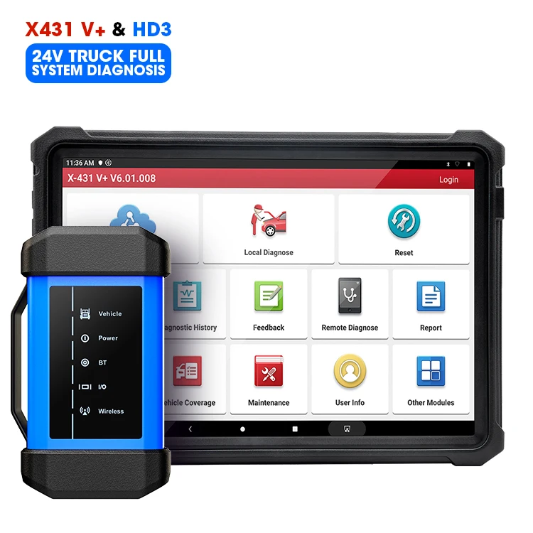 X431 V+ HDIII Hd3 V 4.0 for 24V Heavy Duty Truck OBD2 Scanner Bidirectional Full System Ferramentas Car Diagnostic Tool
X431 V+ HDIII Hd3 V 4.0 for 24V Heavy Duty Truck OBD2 Scanner Bidirectional Full System Ferramentas Car Diagnostic Tool