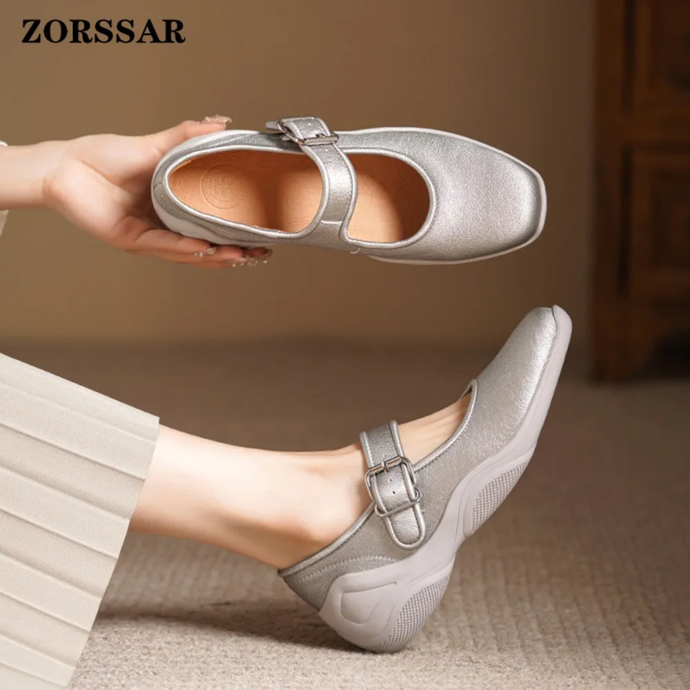 Women's Sheepskin Metal Buckle Slip-on Mary Jane Flats Sneakers High Quality Soft Comfortable Casual Female Daily Walking Shoes
Women's Sheepskin Metal Buckle Slip-on Mary Jane Flats Sneakers High Quality Soft Comfortable Casual Female Daily Walking Shoes
