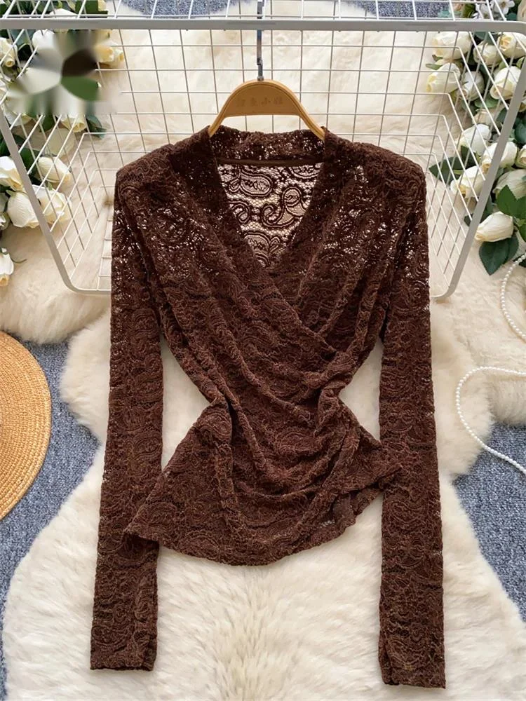 Необычный топ с узором пейсли, v-образным вырезом и длинными рукавами, однотонная модная уличная блузка, женская кружевная прозрачная сексуальная тонкая рубашка
Необычный топ с узором пейсли, v-образным вырезом и длинными рукавами, однотонная модная уличная блузка, женская кружевная прозрачная сексуальная тонкая рубашка