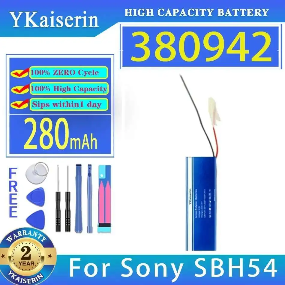 For Sony SBH54 280Mah Bluetooth Audio Receiver Battery 380942 2 Wire High-Capacity
For Sony SBH54 280Mah Bluetooth Audio Receiver Battery 380942 2 Wire High-Capacity