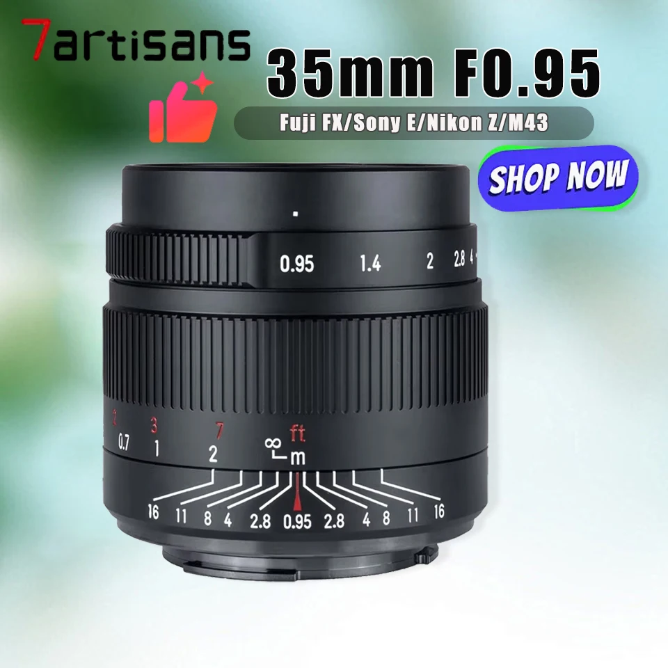 7artisans APS 35 мм F0.95 с большой диафрагмой, предназначенной для объектива Dark Light Shot для Sony E/Fuji FX/Canon EOS-M/M43/Nikon Z-Mount
7artisans APS 35 мм F0.95 с большой диафрагмой, предназначенной для объектива Dark Light Shot для Sony E/Fuji FX/Canon EOS-M/M43/Nikon Z-Mount
