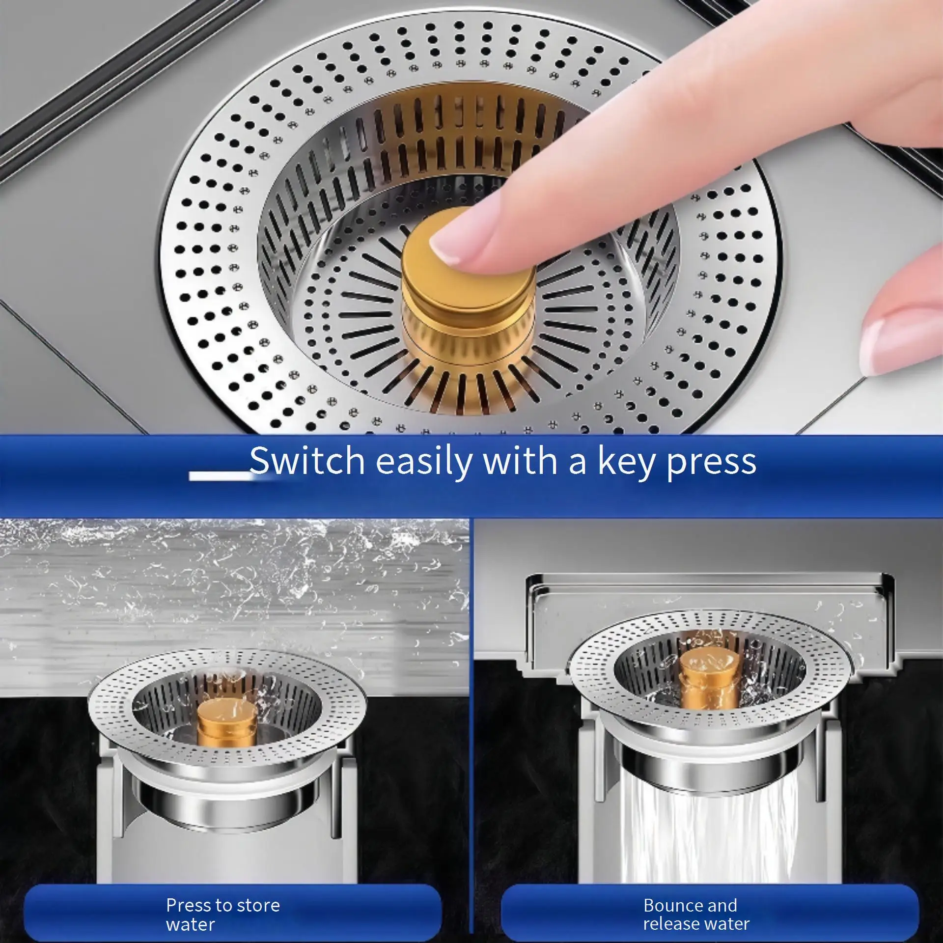 Universal Stainless Steel Sink Strainer Pop up Plug Kitchen Basin Drain Stopper Anti-Clogging Wash Sink Drain Core
Universal Stainless Steel Sink Strainer Pop up Plug Kitchen Basin Drain Stopper Anti-Clogging Wash Sink Drain Core