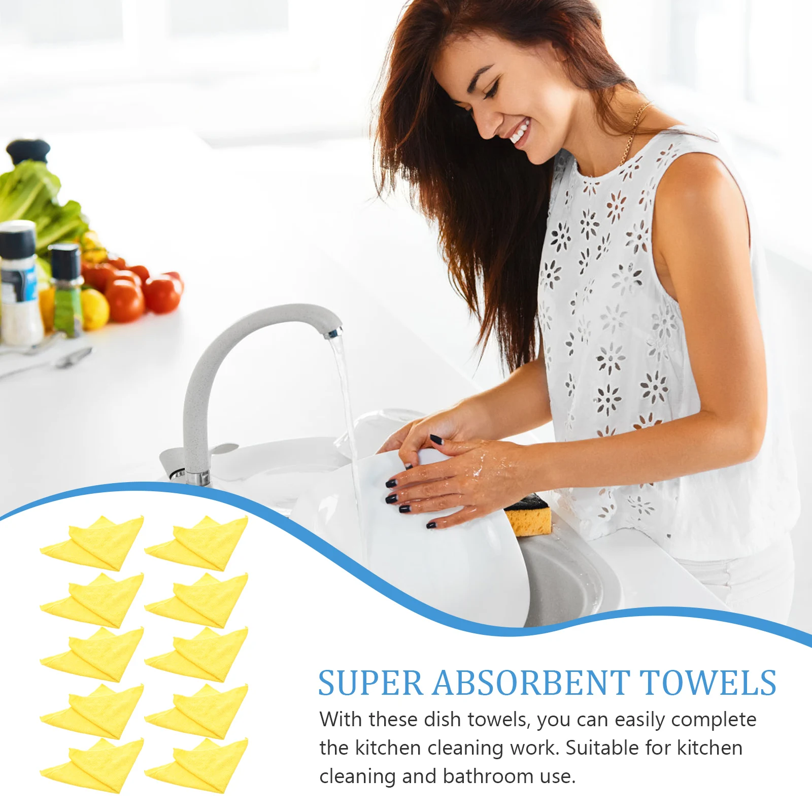 10 Pcs Micro Fiber Towels Cleaning Microfiber Dish Hand Super Absorbent Duster Yellow for Kitchen Cloth Table
10 Pcs Micro Fiber Towels Cleaning Microfiber Dish Hand Super Absorbent Duster Yellow for Kitchen Cloth Table