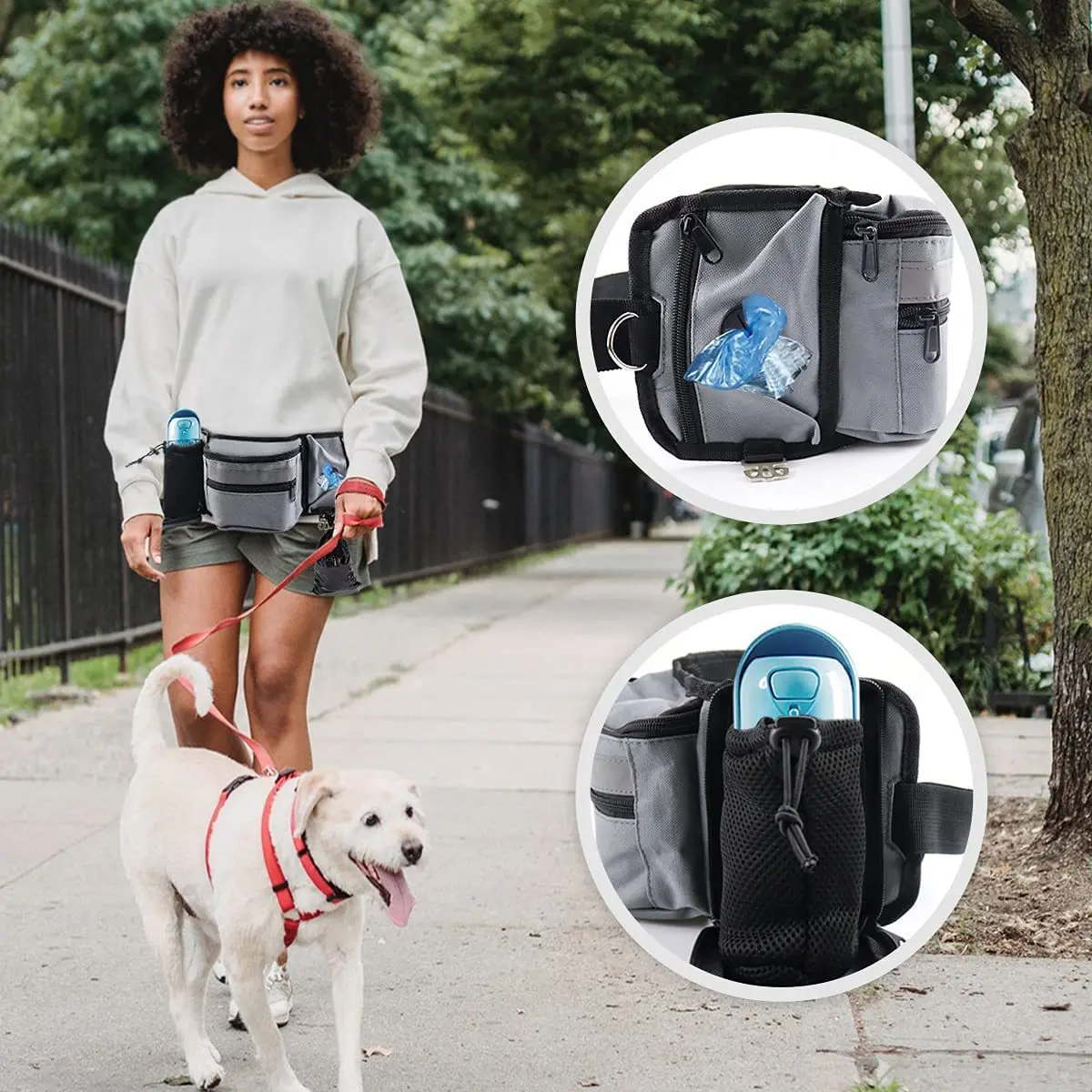 Compact polyester sports waist bag for dog walking leash outdoor reflective telescopic leash running waist bag
Compact polyester sports waist bag for dog walking leash outdoor reflective telescopic leash running waist bag