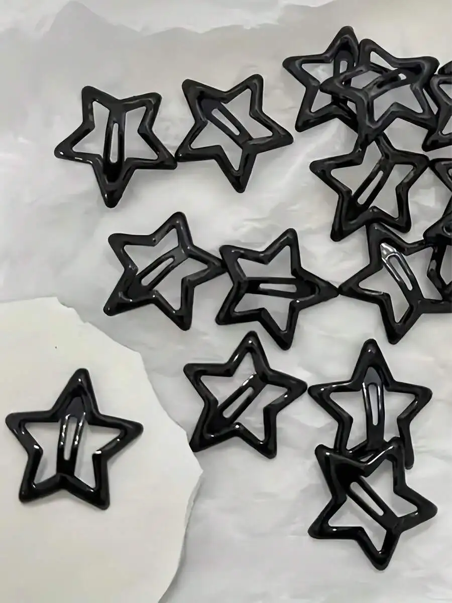 Black Star Hair Clips Set For Women, Y2K Style Barrettes, Fashion Accessory For Daily Wear
Black Star Hair Clips Set For Women, Y2K Style Barrettes, Fashion Accessory For Daily Wear