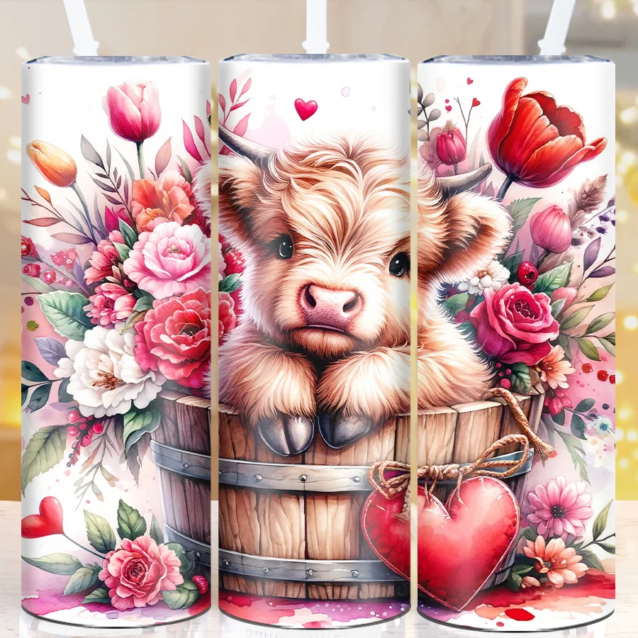 20oz Skinny Straight Valentine Tumbler Straw Lid 1Pc 3D Print Highland Cow & Flowers Party Coffee Mugs Stainless Festive Mugs
20oz Skinny Straight Valentine Tumbler Straw Lid 1Pc 3D Print Highland Cow & Flowers Party Coffee Mugs Stainless Festive Mugs