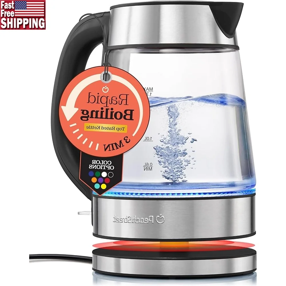 Speed Boil Electric Kettle 1.7L 1500W Borosilicate Glass Stainless Steel Auto Shut Off 360° Rotary Base Ergonomic Design Cool
Speed Boil Electric Kettle 1.7L 1500W Borosilicate Glass Stainless Steel Auto Shut Off 360° Rotary Base Ergonomic Design Cool