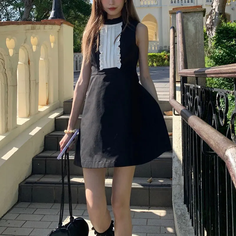 Hotsweet Contrasting Colors Dresses Summer New Aura Sleeveless Female Clothing Fashion Folds Patchwork Elegant A-Line Mini Dress
Hotsweet Contrasting Colors Dresses Summer New Aura Sleeveless Female Clothing Fashion Folds Patchwork Elegant A-Line Mini Dress
