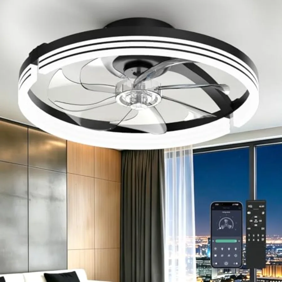 Ceiling Fans with Lights, 20 Inch Low Profile Fandelier with APP Control, Ultra Quiet, 3CCT and 6 Wind Speeds for Bedroom, Livi
Ceiling Fans with Lights, 20 Inch Low Profile Fandelier with APP Control, Ultra Quiet, 3CCT and 6 Wind Speeds for Bedroom, Livi