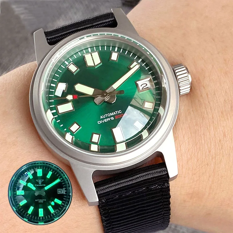 Tandorio Dome Sapphire Crystal Diving Steel Mechanical Watch Men 36mm Watch Luminous Dial NH35 Movement Sterile White Dial
Tandorio Dome Sapphire Crystal Diving Steel Mechanical Watch Men 36mm Watch Luminous Dial NH35 Movement Sterile White Dial