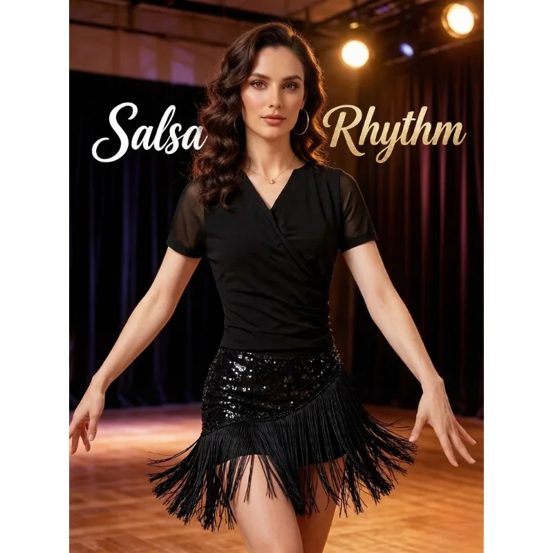 Women M-3XL Mesh Latin Dance Top Cross V Neck Short Sleeve Modern Ballroom Tango Practice Leotard Regular Fit Professional Wear
Women M-3XL Mesh Latin Dance Top Cross V Neck Short Sleeve Modern Ballroom Tango Practice Leotard Regular Fit Professional Wear