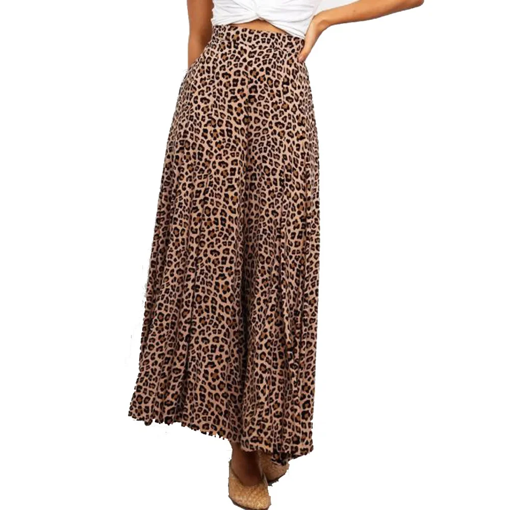 Summer Wide Leg Pants Women Bohemian Leopard Printed Dress Pants Casual Elastic Waist Long Flare Pantalon Loose Palazzo Culottes
Summer Wide Leg Pants Women Bohemian Leopard Printed Dress Pants Casual Elastic Waist Long Flare Pantalon Loose Palazzo Culottes