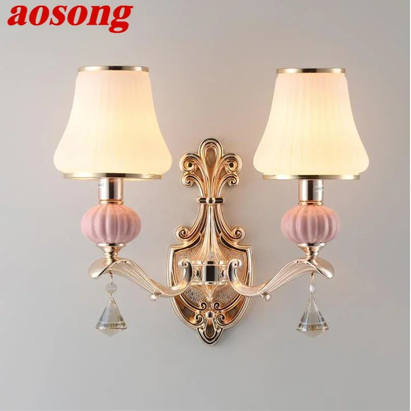 AOSONG Luxury Crystal Wall Lamp European Living Room Bedroom Bedside Lamp Background Wall Corridor Villa Hotel Lighting
AOSONG Luxury Crystal Wall Lamp European Living Room Bedroom Bedside Lamp Background Wall Corridor Villa Hotel Lighting