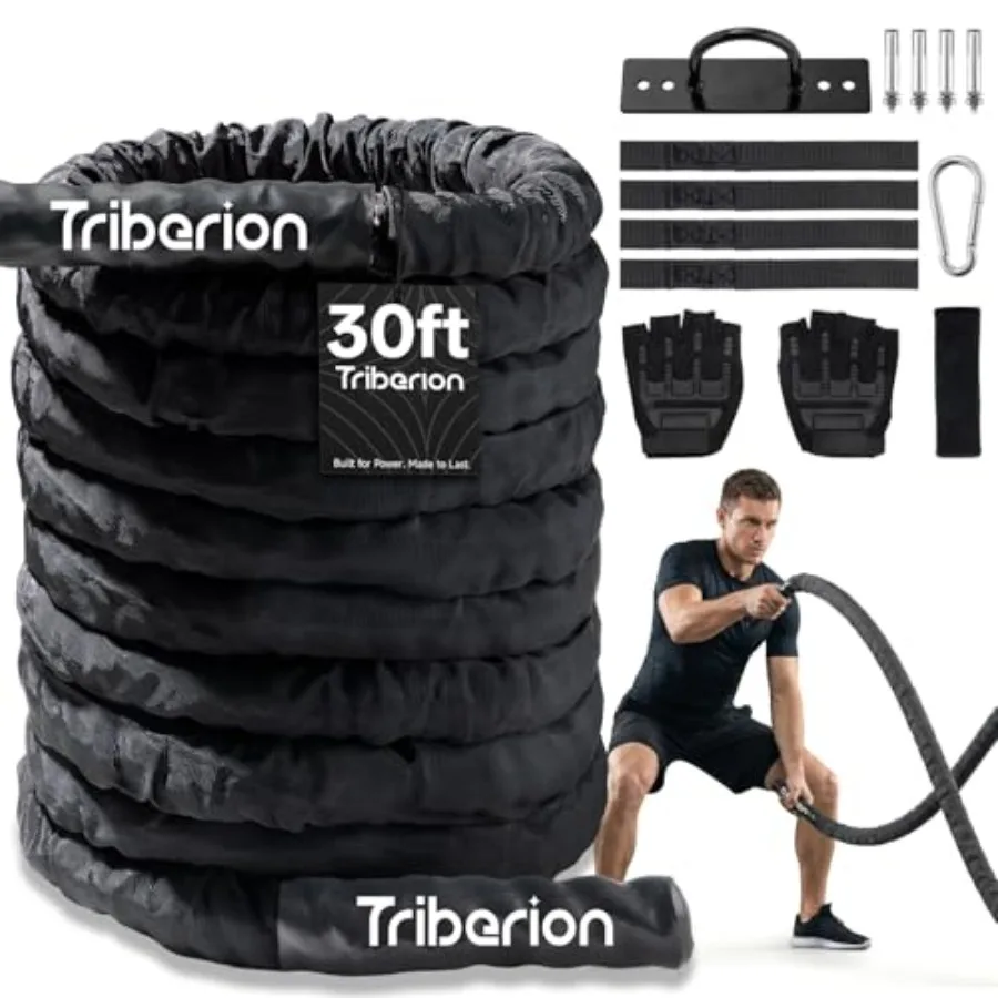 Battle Rope for Home Gym Workout - Heavy Weighted Training Eercise Ropes Fitness Equipment with Sleeve and Anchor Strap Kit for
Battle Rope for Home Gym Workout - Heavy Weighted Training Eercise Ropes Fitness Equipment with Sleeve and Anchor Strap Kit for