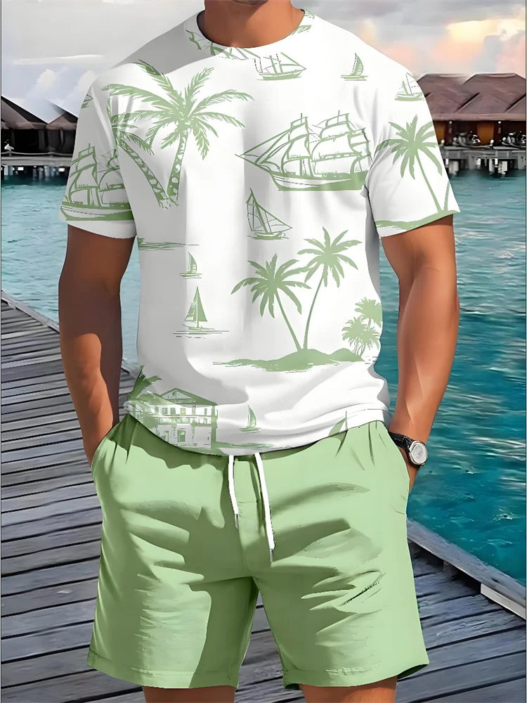 Summer casual daily men's short sleeved shorts set Hawaii print men's T-shirt outdoor sports men's beach shorts
Summer casual daily men's short sleeved shorts set Hawaii print men's T-shirt outdoor sports men's beach shorts