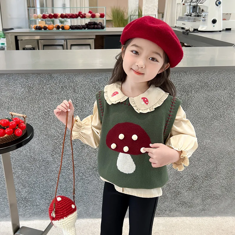 Spring and Autumn Children's Cartoon Mushroom Shirt and White Vest Kid Outdoor Leisure Clothing Cute Kids Fashion Clothing
Spring and Autumn Children's Cartoon Mushroom Shirt and White Vest Kid Outdoor Leisure Clothing Cute Kids Fashion Clothing