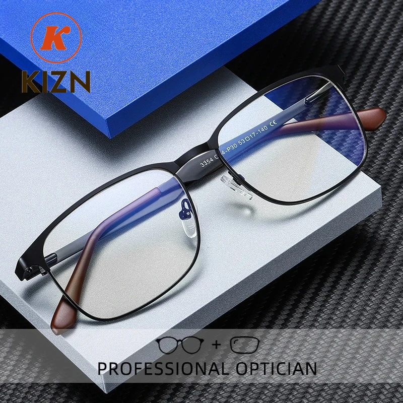 KIZN Classic Men's Anti Blue Light Reading Glasses For Women Myopia Prescription Customized Eyeglasses Metal Optical Frame
KIZN Classic Men's Anti Blue Light Reading Glasses For Women Myopia Prescription Customized Eyeglasses Metal Optical Frame
