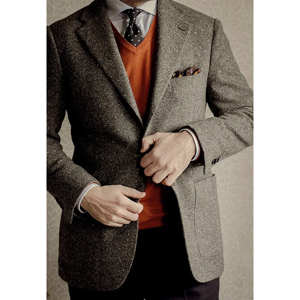 Mens Wool Blazer Single Breasted Casual Fashion Slim Fit Comfortable Elegant Business Jacket Tweed Sports Coat Office Wedding Su
Mens Wool Blazer Single Breasted Casual Fashion Slim Fit Comfortable Elegant Business Jacket Tweed Sports Coat Office Wedding Su