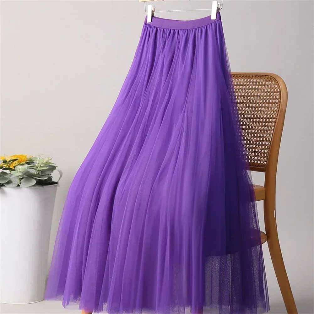 New Style Fashion Spring Summer Women's High-waisted Slim Pleated Skirt Solid Color Mesh Skirt Ladies Skirts Loose long skirts
New Style Fashion Spring Summer Women's High-waisted Slim Pleated Skirt Solid Color Mesh Skirt Ladies Skirts Loose long skirts