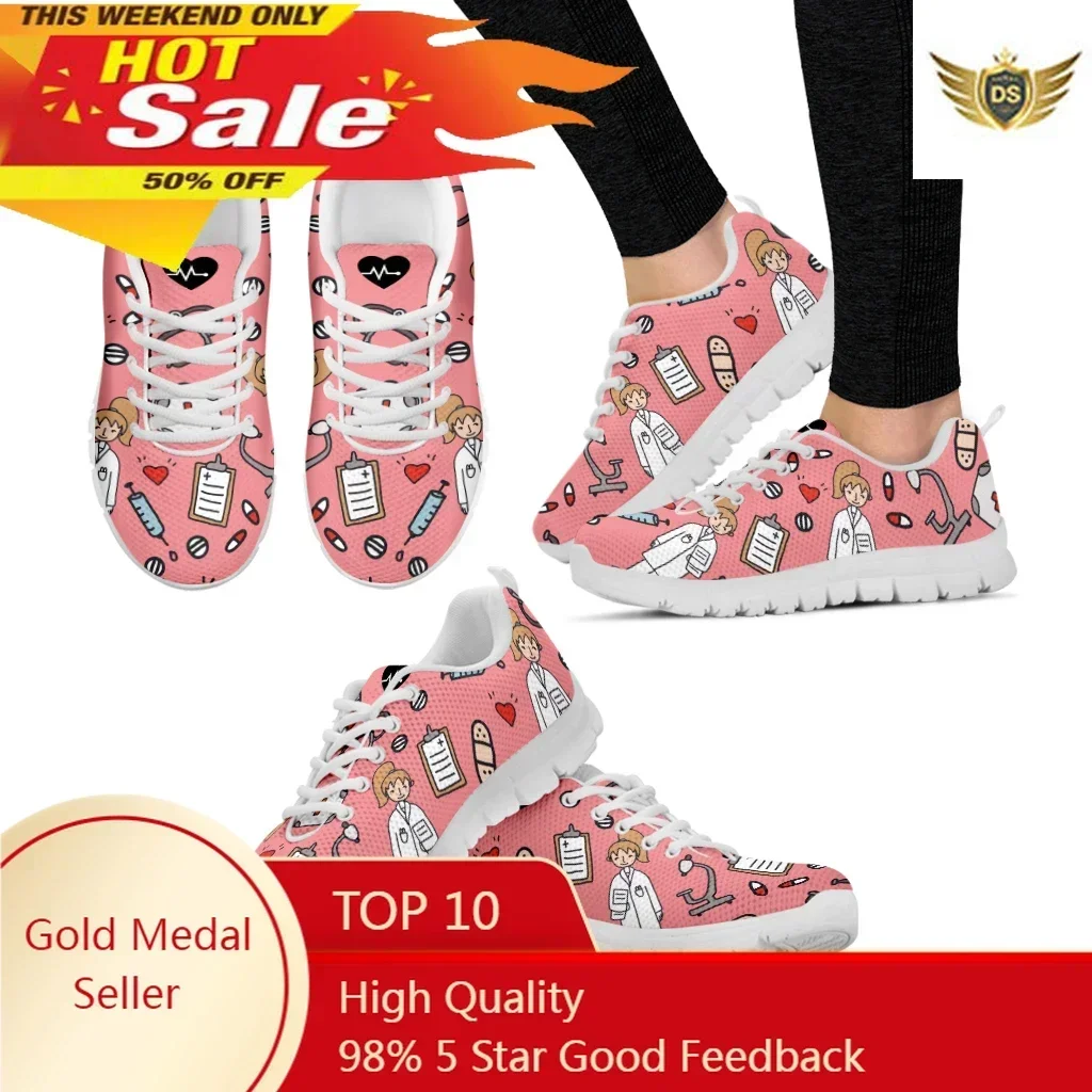 Pink Blue White Nurse Doctor Pattern Woman Flats Lace Up Shoe Sneakers Breahtable Spring/Autumn Shoes
Pink Blue White Nurse Doctor Pattern Woman Flats Lace Up Shoe Sneakers Breahtable Spring/Autumn Shoes