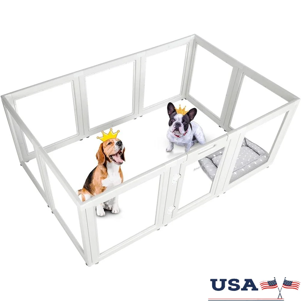 Clear Acrylic Dog Playpen Indoor Modular Pet Pen Transparent Easy Assemble Puppy Cat Rabbit Ferret Whelping Crate Kennel Cage
Clear Acrylic Dog Playpen Indoor Modular Pet Pen Transparent Easy Assemble Puppy Cat Rabbit Ferret Whelping Crate Kennel Cage