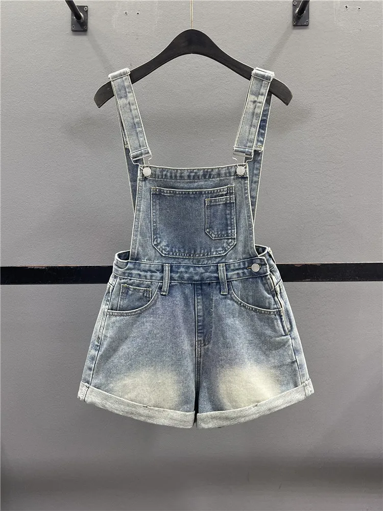 Retro Spicy Girl Workwear Denim Overalls Women's Summer New Style Age Reduction Slimming Cuffed Wide Leg Strap Pants
Retro Spicy Girl Workwear Denim Overalls Women's Summer New Style Age Reduction Slimming Cuffed Wide Leg Strap Pants