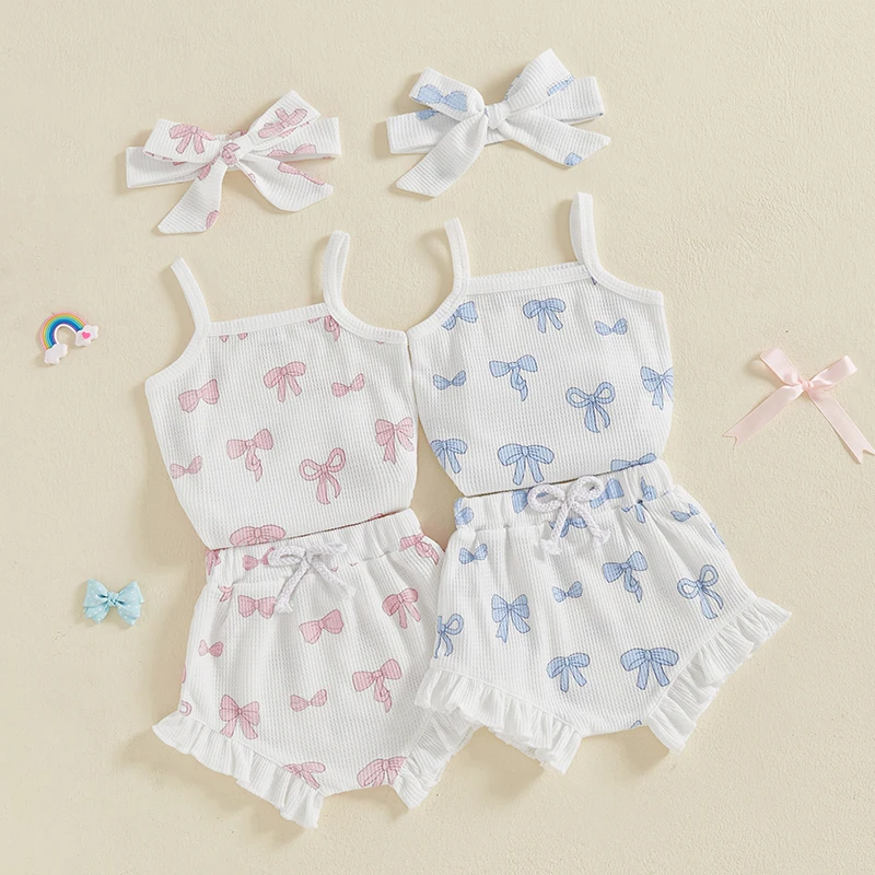 Lioraitiin Baby Girl Summer Outfits Bowknot Print Waffle Sleeveless Romper Shorts Headband 3Pcs Clothes Set
Lioraitiin Baby Girl Summer Outfits Bowknot Print Waffle Sleeveless Romper Shorts Headband 3Pcs Clothes Set