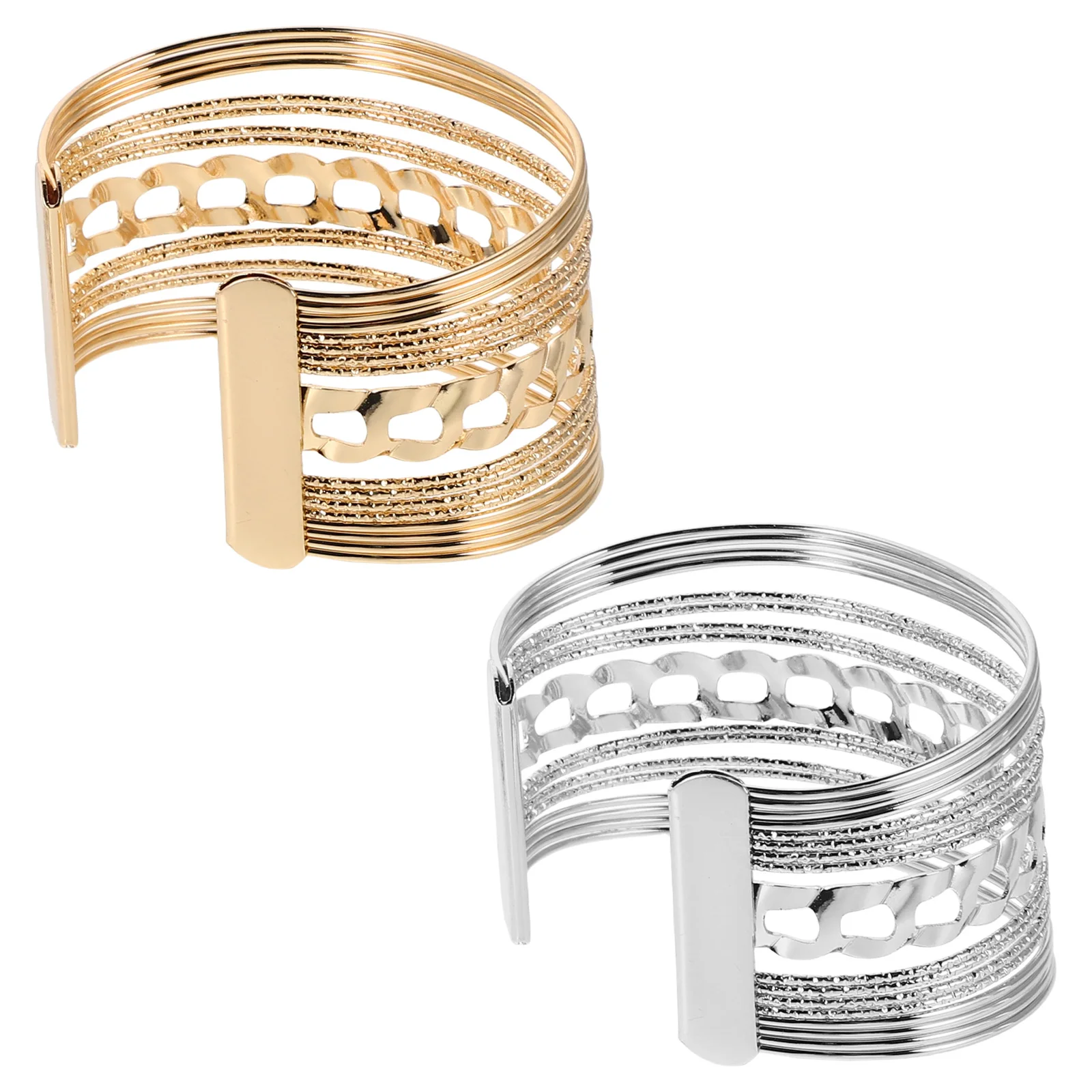 2pcs Adjustable Zinc Alloy Open Cuff Bracelets For Women Lightweight Comfortable Hollow Pattern Statement Jewelry
2pcs Adjustable Zinc Alloy Open Cuff Bracelets For Women Lightweight Comfortable Hollow Pattern Statement Jewelry