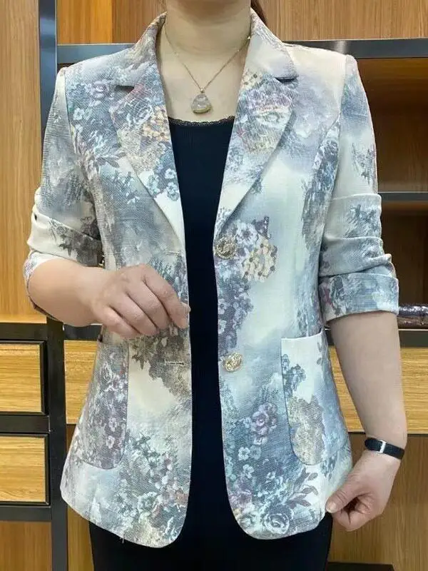 British Style Watercolor Suit Jacket Women's Fashionable Versatile High-End Large Size Casual Breathable Collar Seven Sl...
British Style Watercolor Suit Jacket Women's Fashionable Versatile High-End Large Size Casual Breathable Collar Seven Sl...