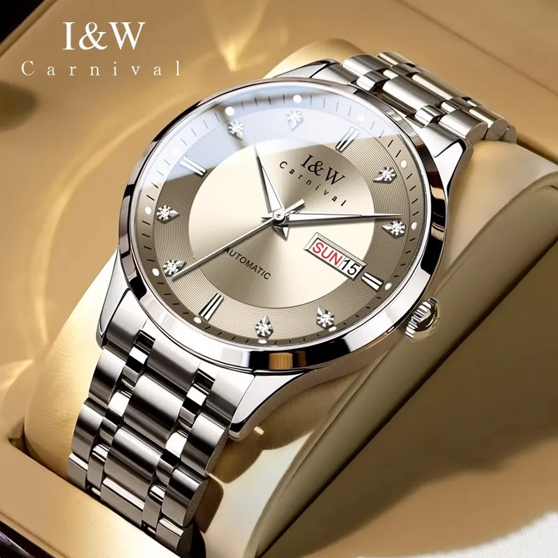 Reloj Hombre CARNIVAL Mechanical Business Watch for Man Brand Luxury Automatic Watches 50M Waterproof Luminous Men Montre Homme
Reloj Hombre CARNIVAL Mechanical Business Watch for Man Brand Luxury Automatic Watches 50M Waterproof Luminous Men Montre Homme
