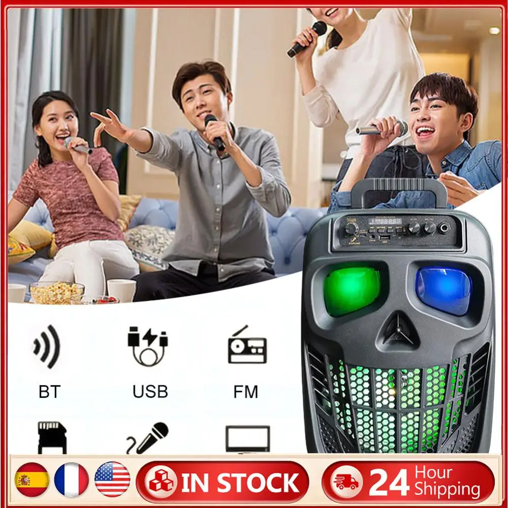 Крутые Bluetooth-колонки с черепом 5,0, перезаряжаемая звуковая коробка для вечеринки, поддержка USB TF-карты AUX для Рождества, дома, вечеринки, подарки на день рождения
Крутые Bluetooth-колонки с черепом 5,0, перезаряжаемая звуковая коробка для вечеринки, поддержка USB TF-карты AUX для Рождества, дома, вечеринки, подарки на день рождения