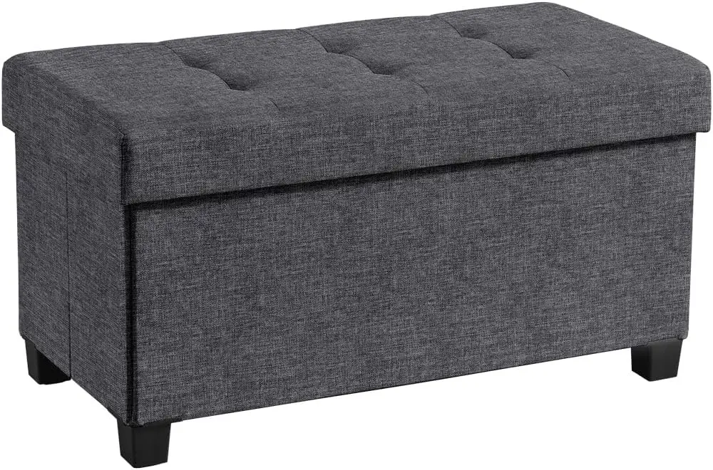 30 Inch Storage Ottoman Bench, Large Foot Rest Stool with Storage, Dark Gray, Foldable
30 Inch Storage Ottoman Bench, Large Foot Rest Stool with Storage, Dark Gray, Foldable