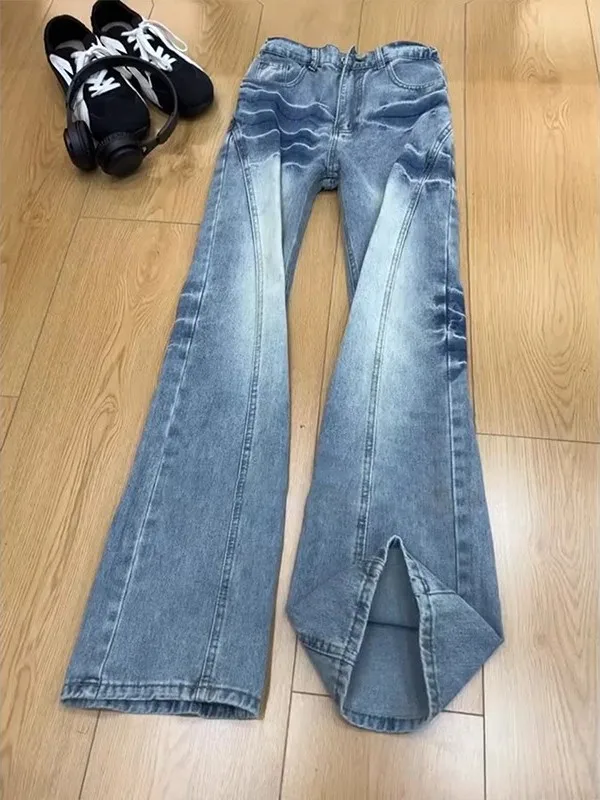 Мужские джинсы Ice Blue Burst Lightning Pattern Cleanfit, американские брюки-клеш в стиле High Street, повседневная одежда
Мужские джинсы Ice Blue Burst Lightning Pattern Cleanfit, американские брюки-клеш в стиле High Street, повседневная одежда