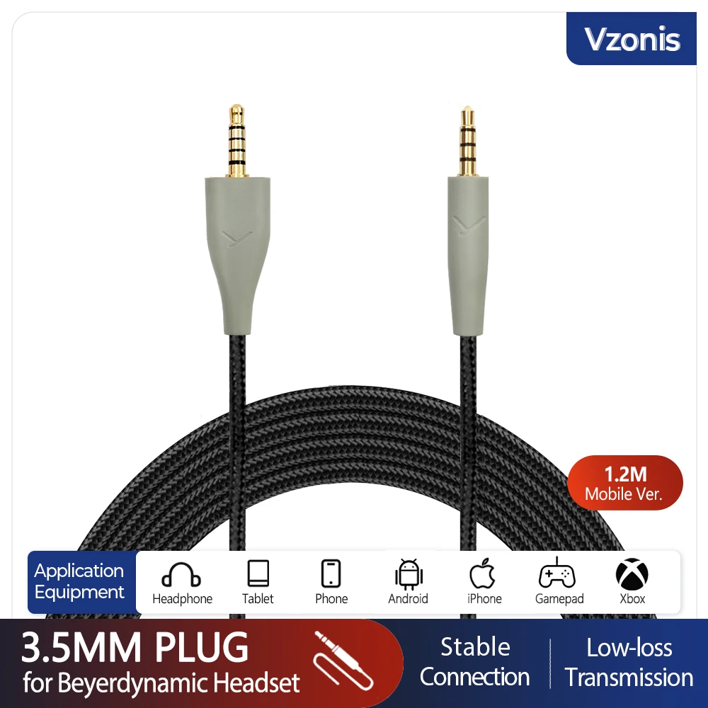 3.5MM Professional Audio Replacement Line Linking Mobile Phone and Headphone Suitable for Beyerdynamic MMX100 Gaming Headset
3.5MM Professional Audio Replacement Line Linking Mobile Phone and Headphone Suitable for Beyerdynamic MMX100 Gaming Headset