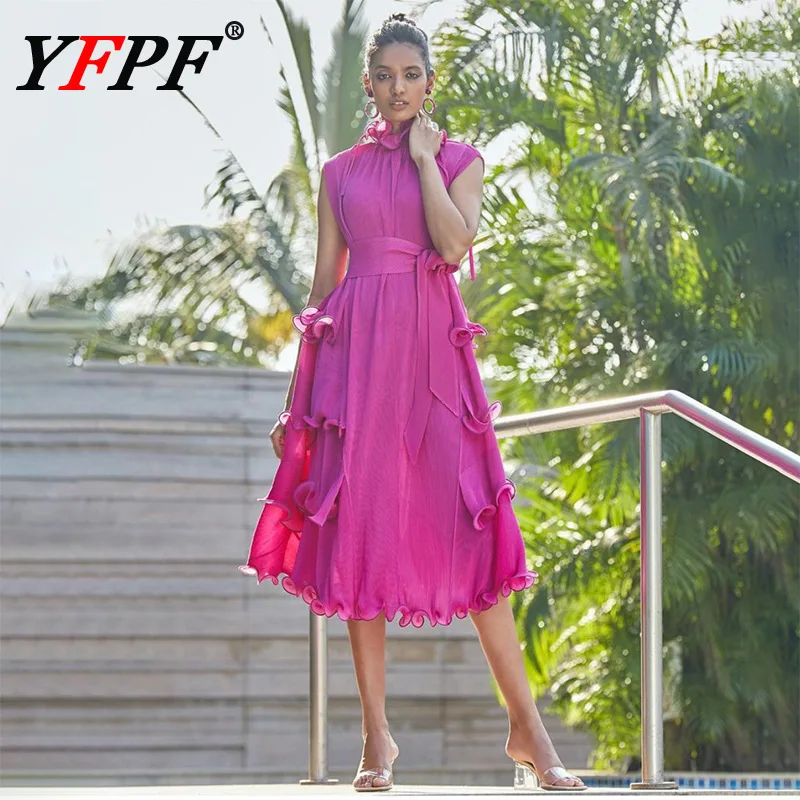 YFPF 2025 Summer Fashion Pleated Women Dress Ruffles Collar Spliced Belt Gathered Waist A Line Clothing Elegant Dresses 3A186
YFPF 2025 Summer Fashion Pleated Women Dress Ruffles Collar Spliced Belt Gathered Waist A Line Clothing Elegant Dresses 3A186