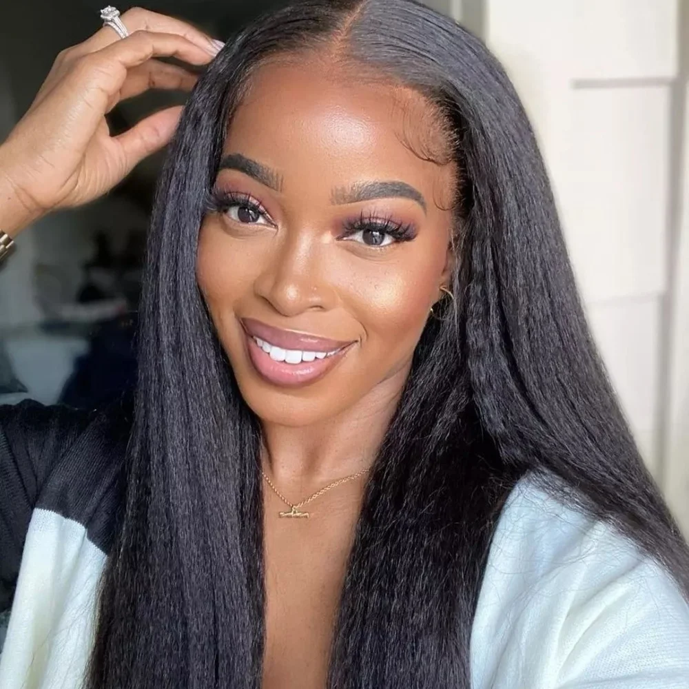 Kinky Straight 13×4 Lace Front Wigs Human Hair Transparent Pre Plucked With Baby Hair 220 Density Frontal Wig For Women 1B
Kinky Straight 13×4 Lace Front Wigs Human Hair Transparent Pre Plucked With Baby Hair 220 Density Frontal Wig For Women 1B