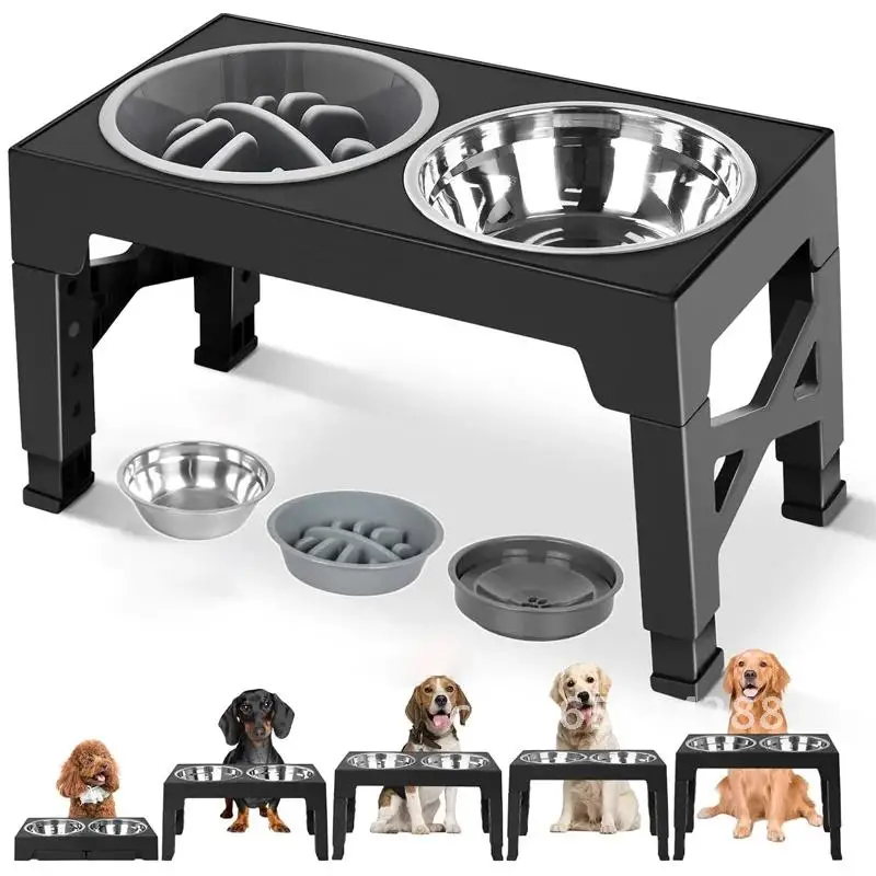 Elevated Dog Feeder Dogs Bowls Adjustable Raised Stand Stainless Dining Table Food Accessories Dog Steel Pet Supplies Bowls with
Elevated Dog Feeder Dogs Bowls Adjustable Raised Stand Stainless Dining Table Food Accessories Dog Steel Pet Supplies Bowls with