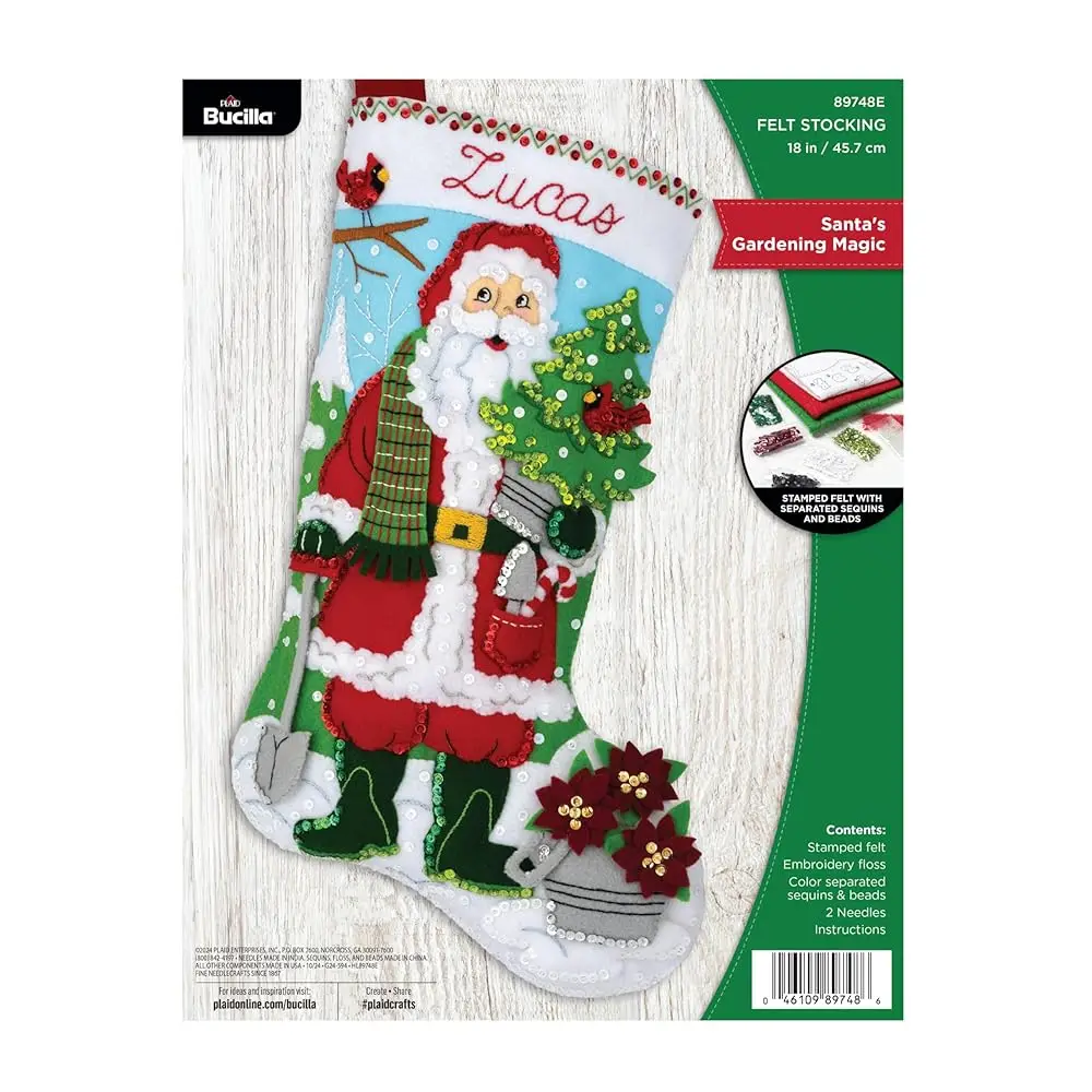 Felt Applique 18\ Stocking Making Kit, Santa's Gardening Magic, Perfect for DIY Arts and Crafts
Felt Applique 18\ Stocking Making Kit, Santa's Gardening Magic, Perfect for DIY Arts and Crafts