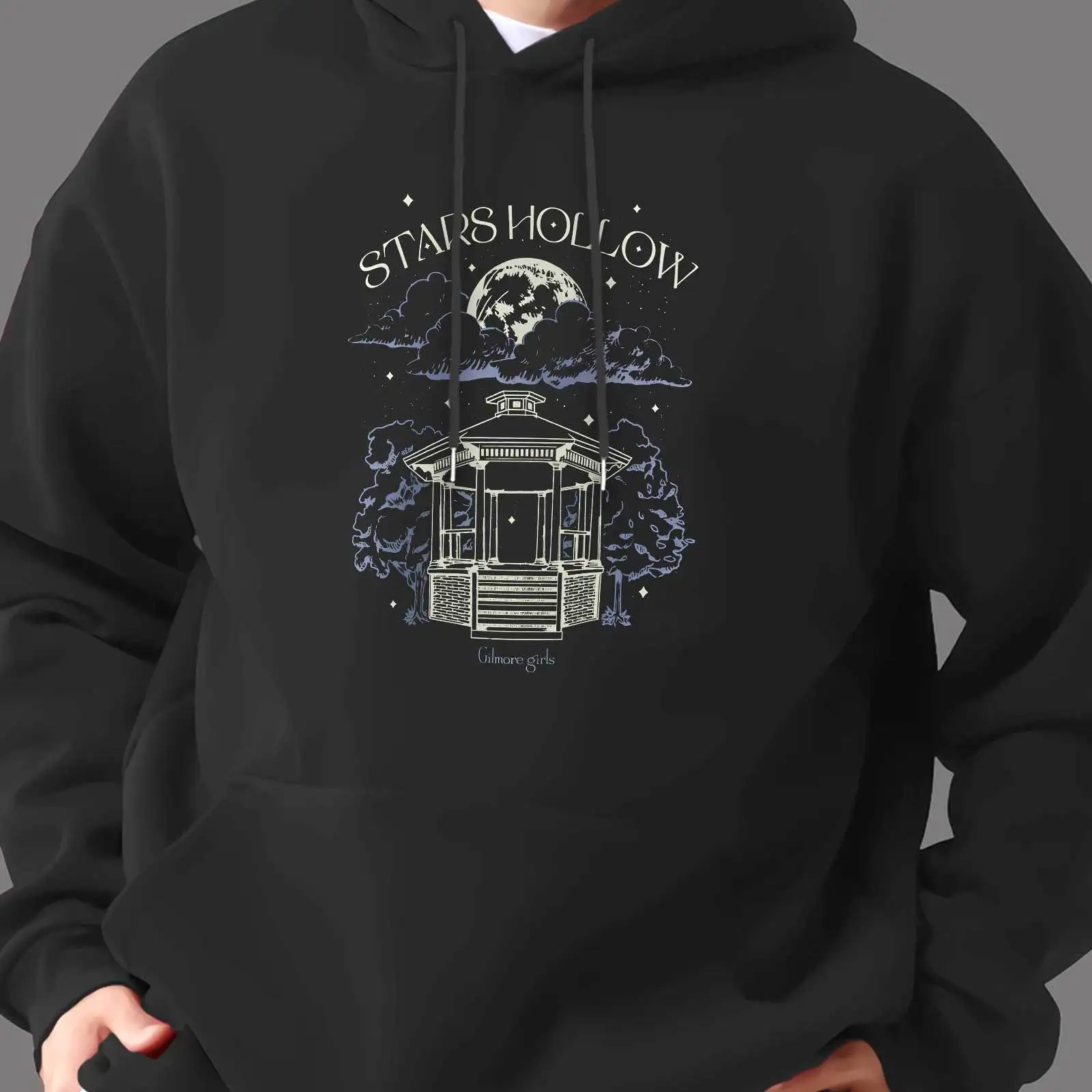 stars hollow hoodie black white gazebo print 2025 streetwear oversized pullover gilmore girls tv show design with moon trees
stars hollow hoodie black white gazebo print 2025 streetwear oversized pullover gilmore girls tv show design with moon trees