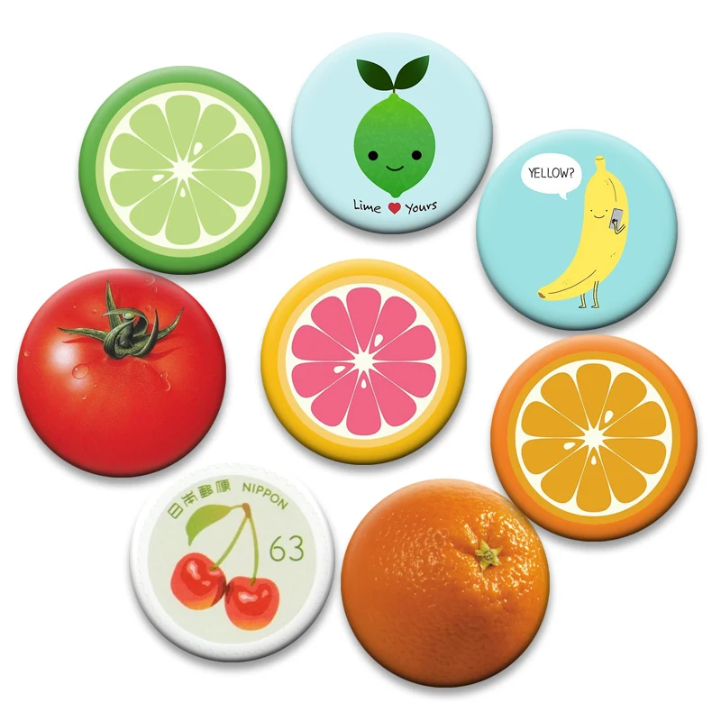 Funny Cute Creative Fruit Pins Lemon,Tomato,Orange,Kiwi,Watermelon,Strawberry,Apple Badge Round Brooches Bag Accessories Gifts
Funny Cute Creative Fruit Pins Lemon,Tomato,Orange,Kiwi,Watermelon,Strawberry,Apple Badge Round Brooches Bag Accessories Gifts