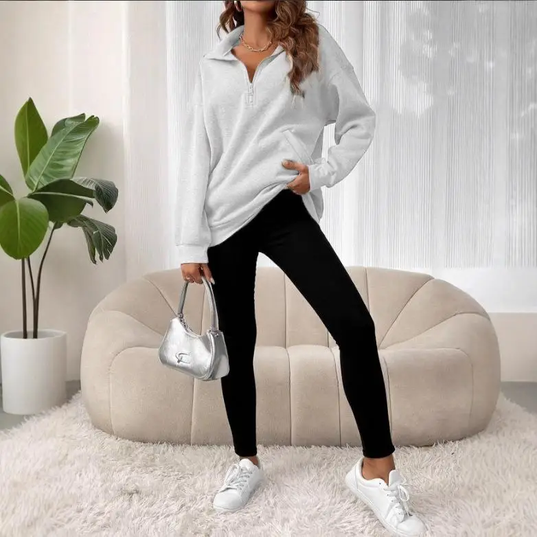 Elegant Casual Women's Color Pocket Sweatshirt Waist-Cinching Regular Sleeve Length Hoodless Pure Color Street Style
Elegant Casual Women's Color Pocket Sweatshirt Waist-Cinching Regular Sleeve Length Hoodless Pure Color Street Style